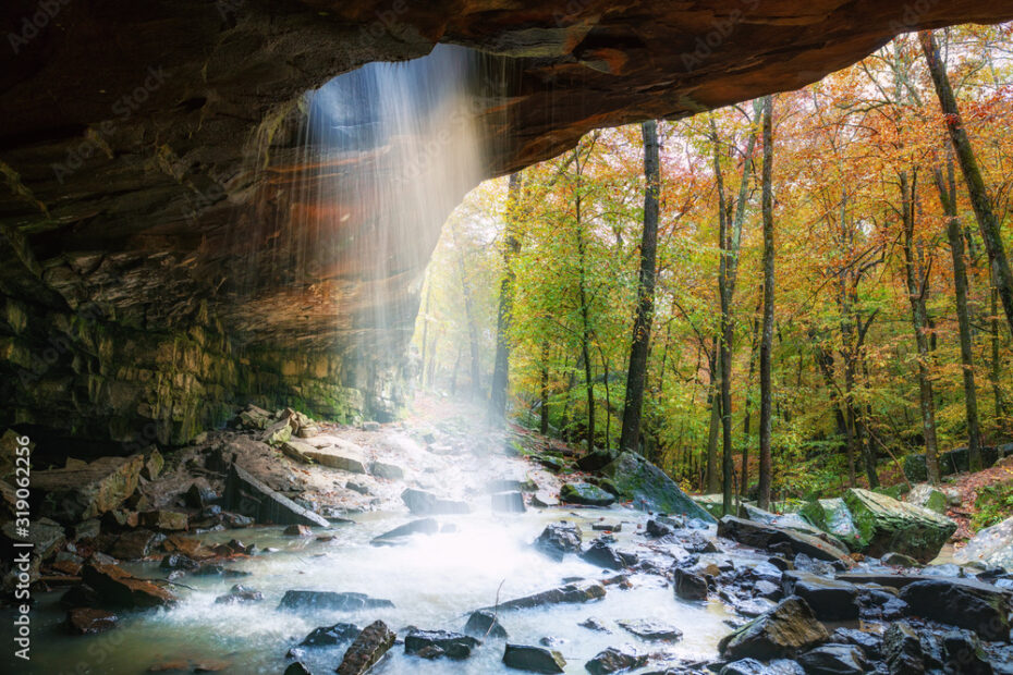 Glory Hole Falls Arkansas in autumn